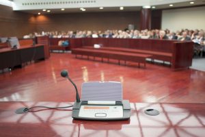 microphone at court house