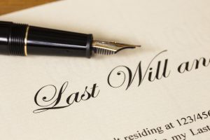 Last will and testament with pen concept for legal document